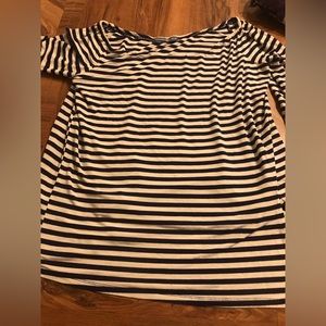 Long blue and white sleeve